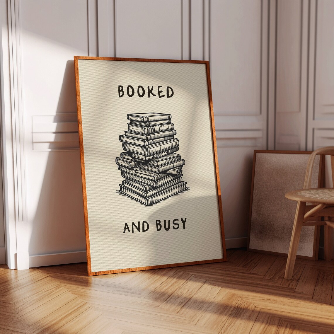Booked And Busy Quote Art Print, Vintage Decor