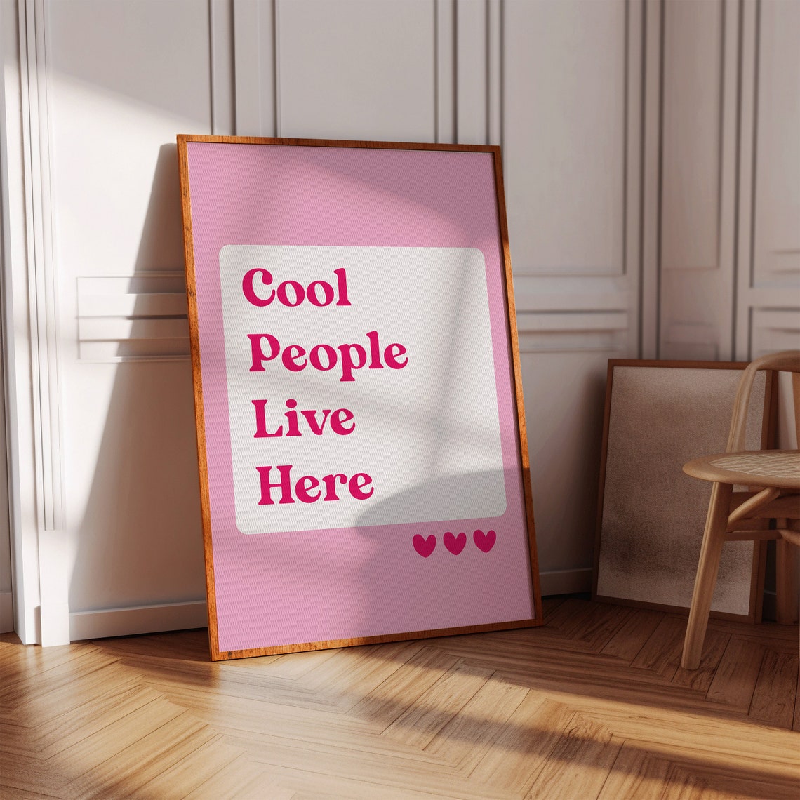 Cool People Live Here Pink Poster Fun Girly Apartment Wall Decor