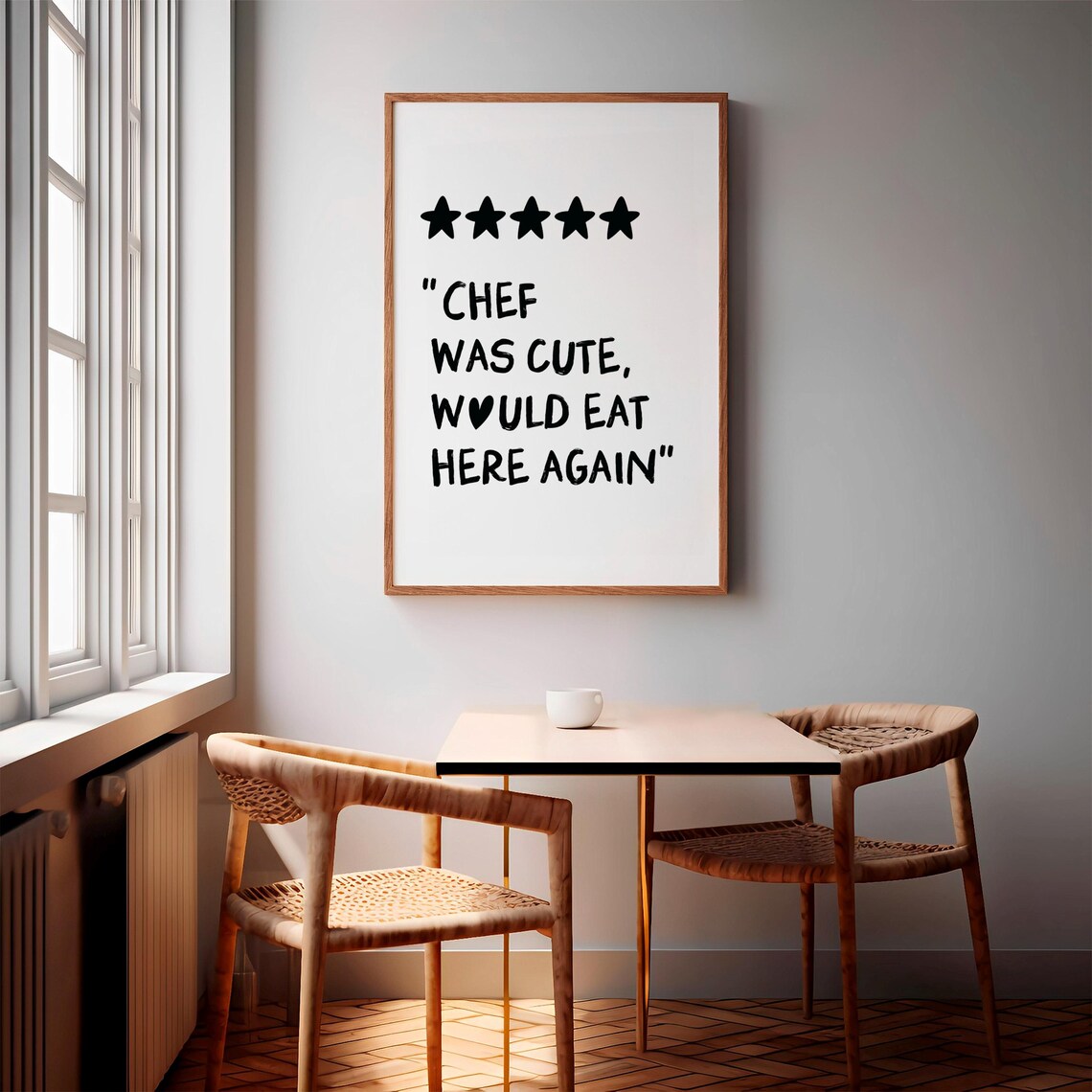 Chef Was Cute Would Eat Here Again Kitchen Wall Art Cute Kitchen Decor Trendy Kitchen Print Kitchen Art Preppy Wall Art Gifts For Chefs - Image 2
