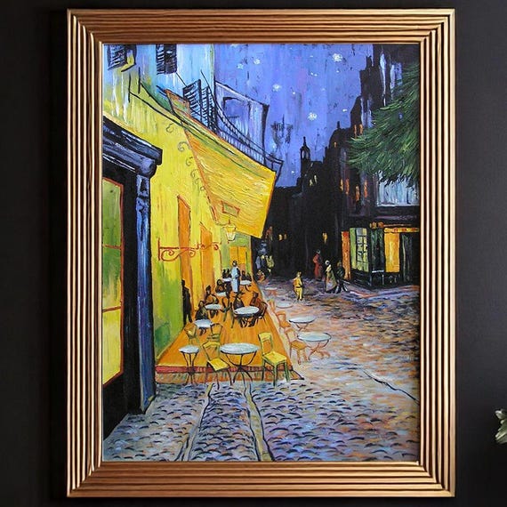 Night Cafe Painting Original Van Gogh Cafe Terrace At Night Painting Van Gogh Art Vincent Vangogh Replica Hand Painting