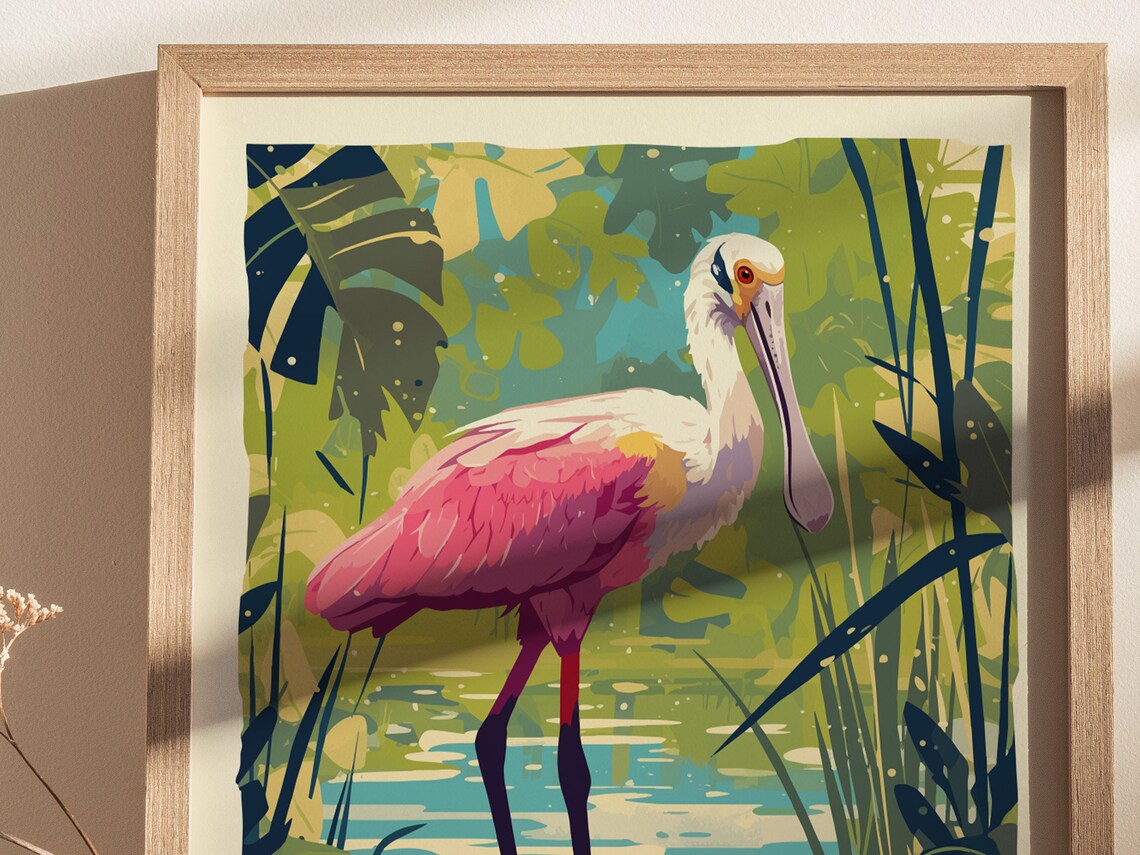 Roseate Spoonbill Florida Birds Travel Poster - Image 4