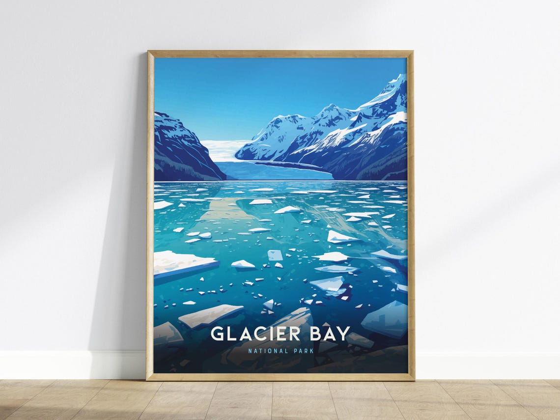 Glacier Bay National Park Alaska Glacial Iceberg Waters Poster