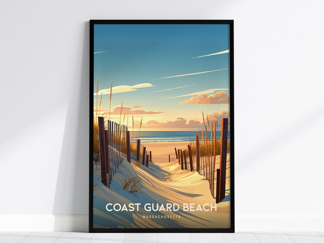 Coast Guard Beach Massachusetts Dune Path Sunset Travel Poster