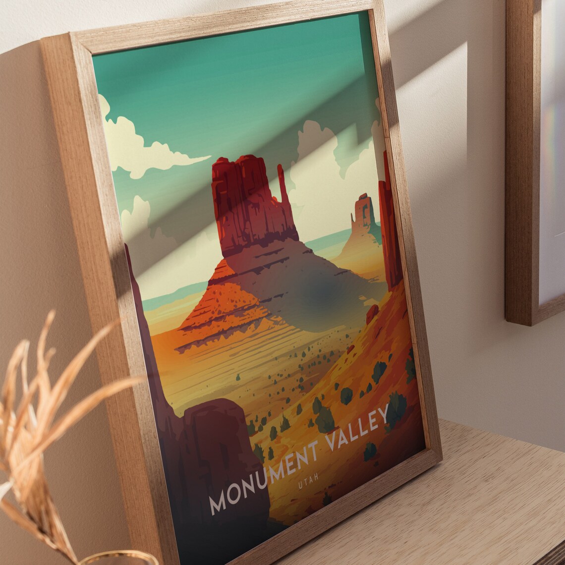 Monument Valley Utah Desert Buttes Sunset Vintage Travel Poster - Image 2