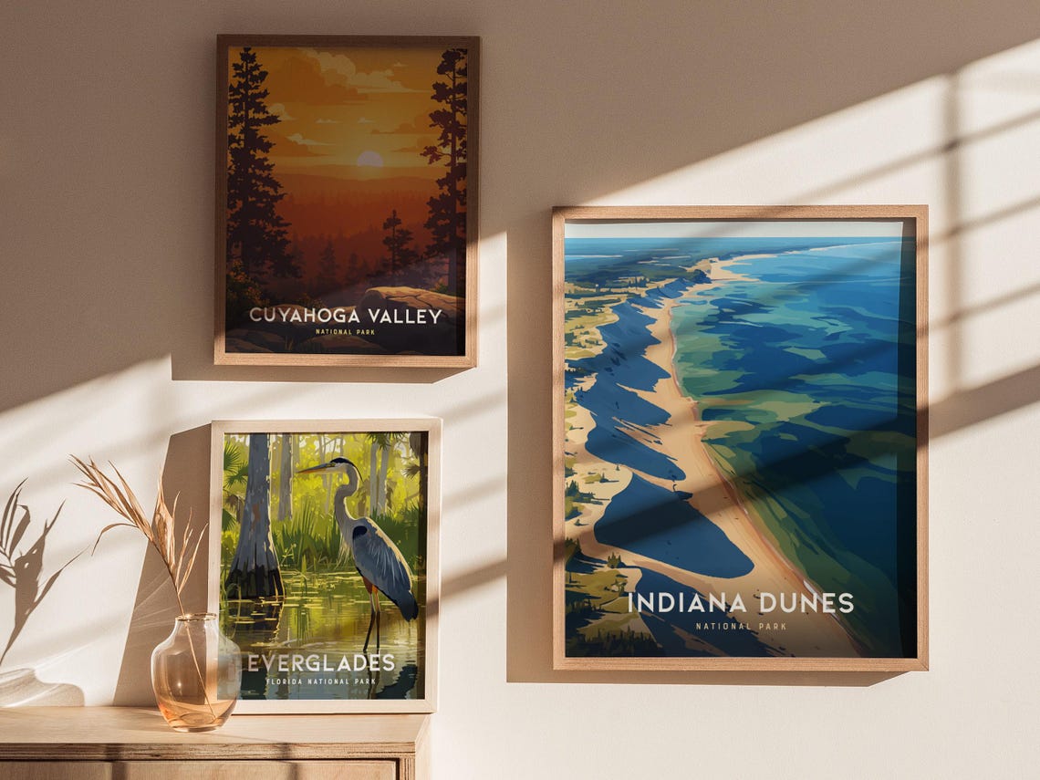 Indiana Dunes National Park Aerial Lake Michigan Dunes Poster - Image 4