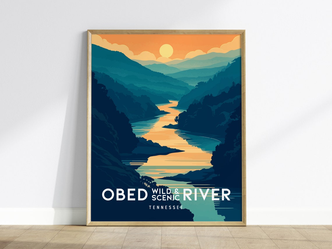 Obed Wild Scenic River Tennessee Gorge Sunset Nature Art Poster