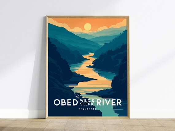 Obed Wild Scenic River Tennessee Gorge Sunset Nature Art Poster
