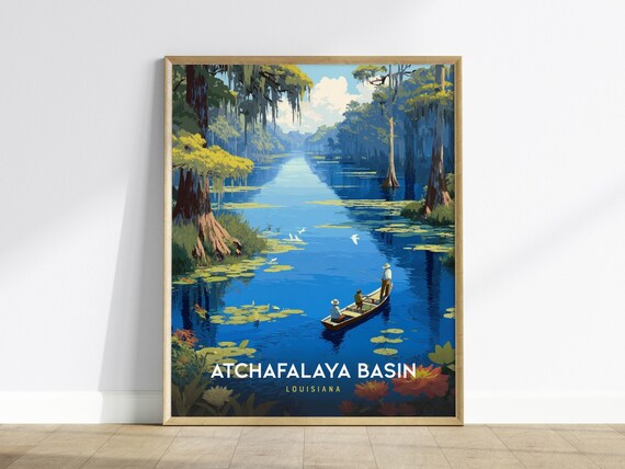 Atchafalaya Basin Louisiana Bayou Cypress Swamp Travel Poster