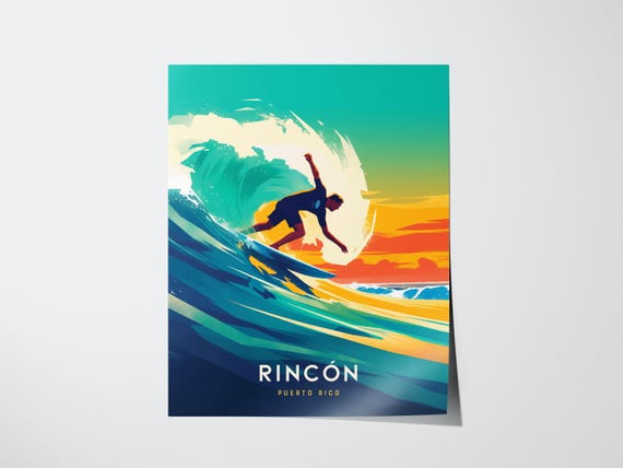 Rincon Puerto Rico Surf Art Print Tropical Beach Poster