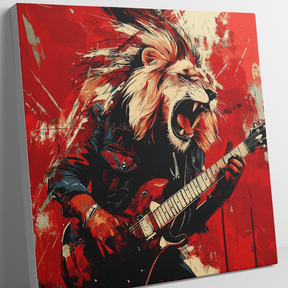 Lion Roaring Rock Lion Art Poster, Rock And Roll