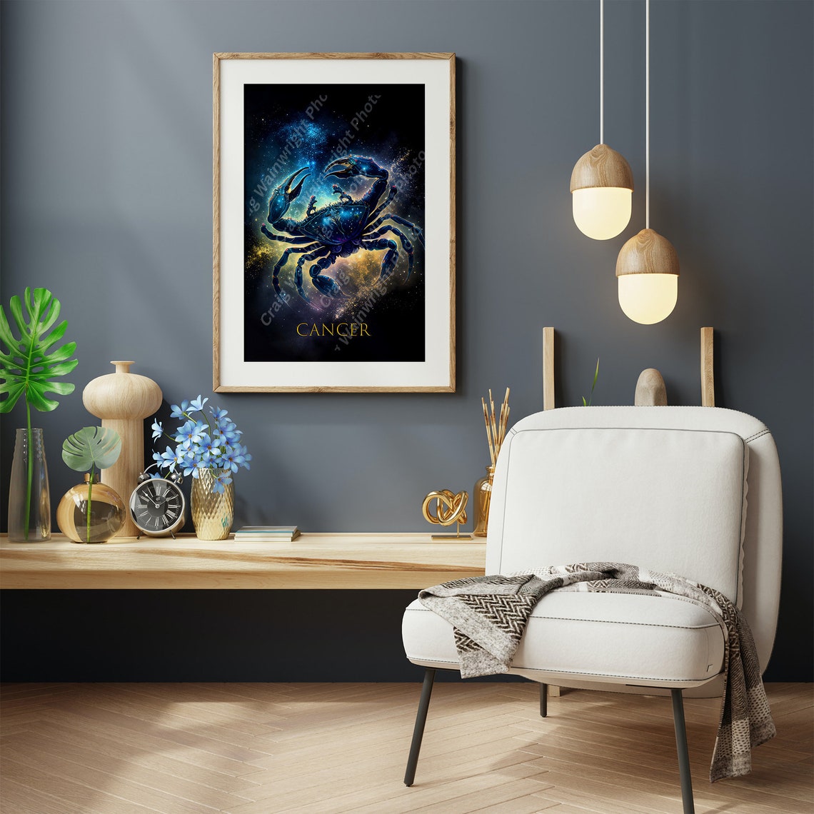 Cancer Print Astrology Art Zodiac Decor Celestial Poster Horoscope Illustration Constellation Artwork Astrology Gift Star Sign Print - Image 2
