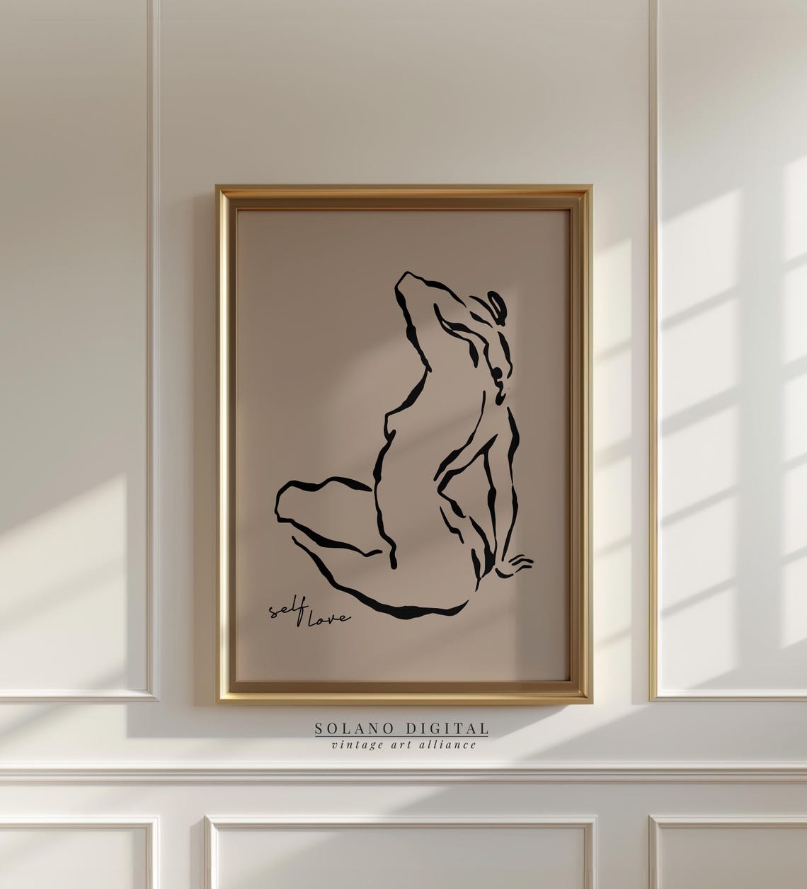 Self Love Female Figure Line Art Body Positive Minimalist Wall Print