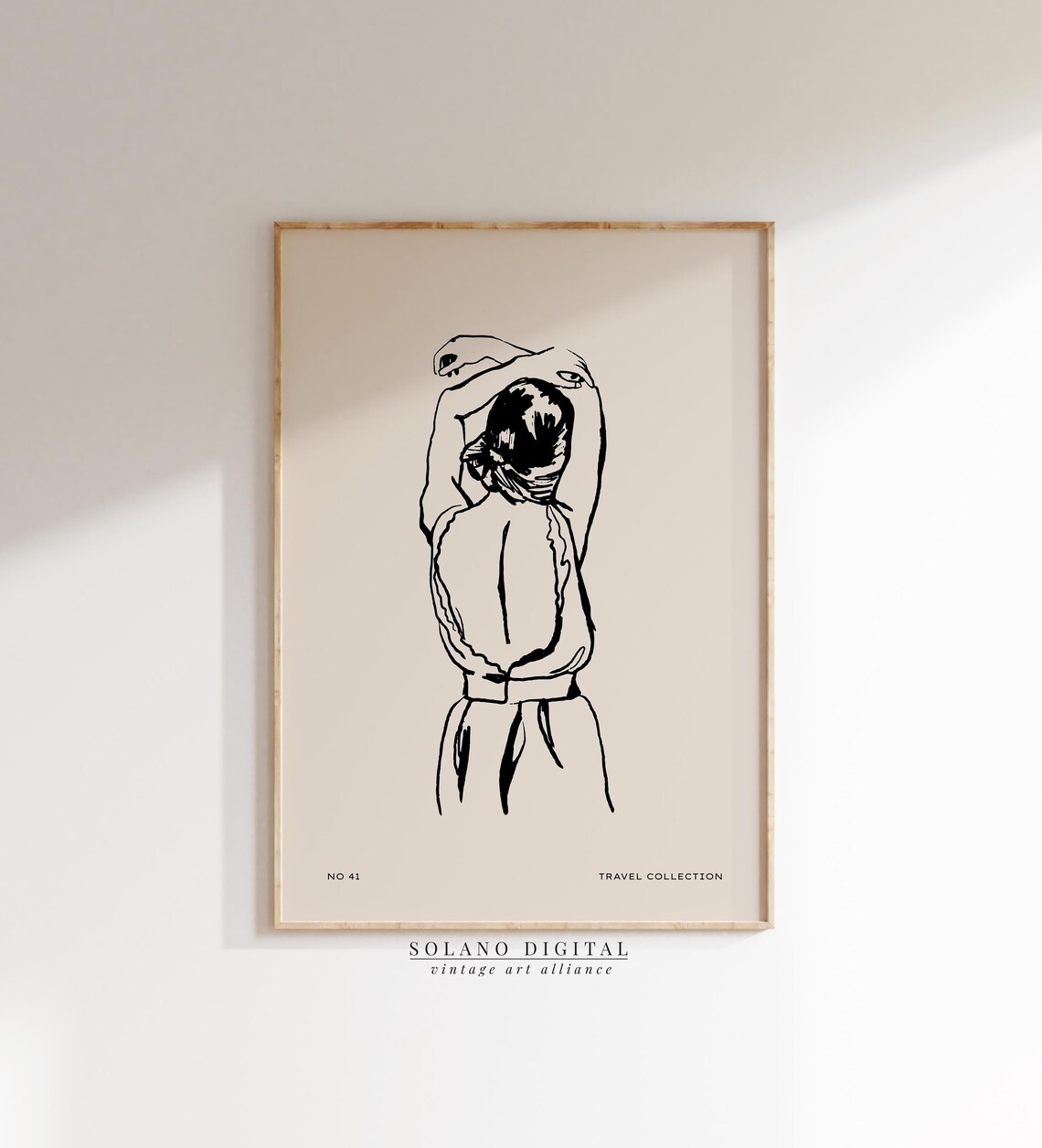 Travel Collection No 41 Woman Line Art Minimalist Beige Poster