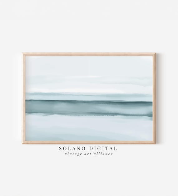 Coastal Watercolor Prints, Abstract Beach Landscape