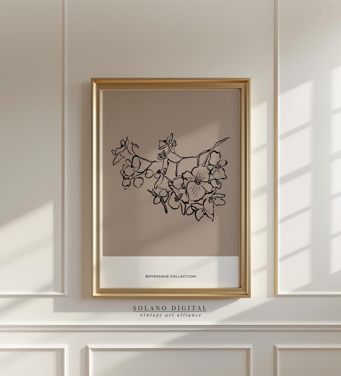 Botanique Collection Floral Line Art Neutral Minimalist Poster