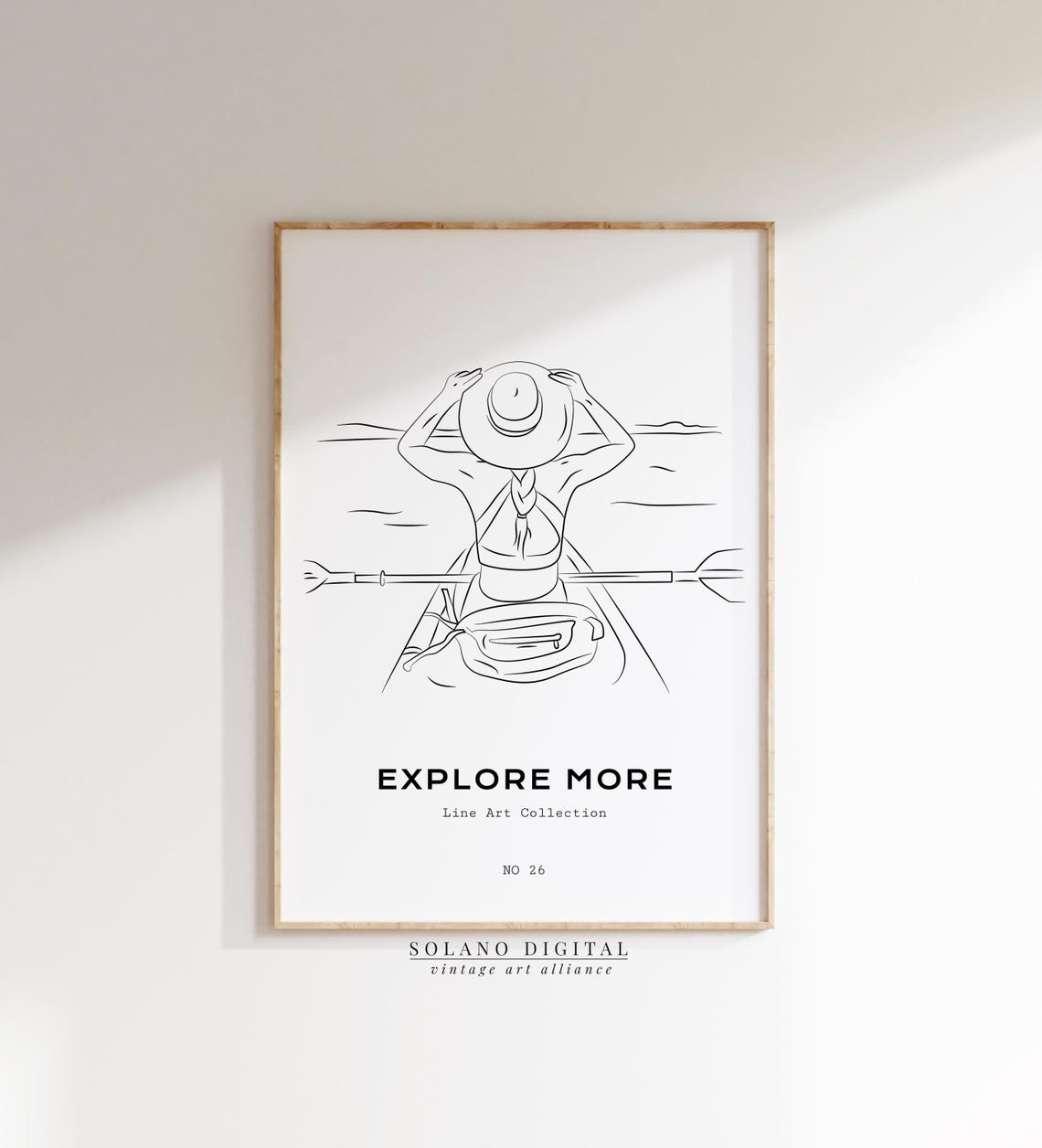 Explore More No 26 Kayak Adventure Paddle Woman Line Art Poster