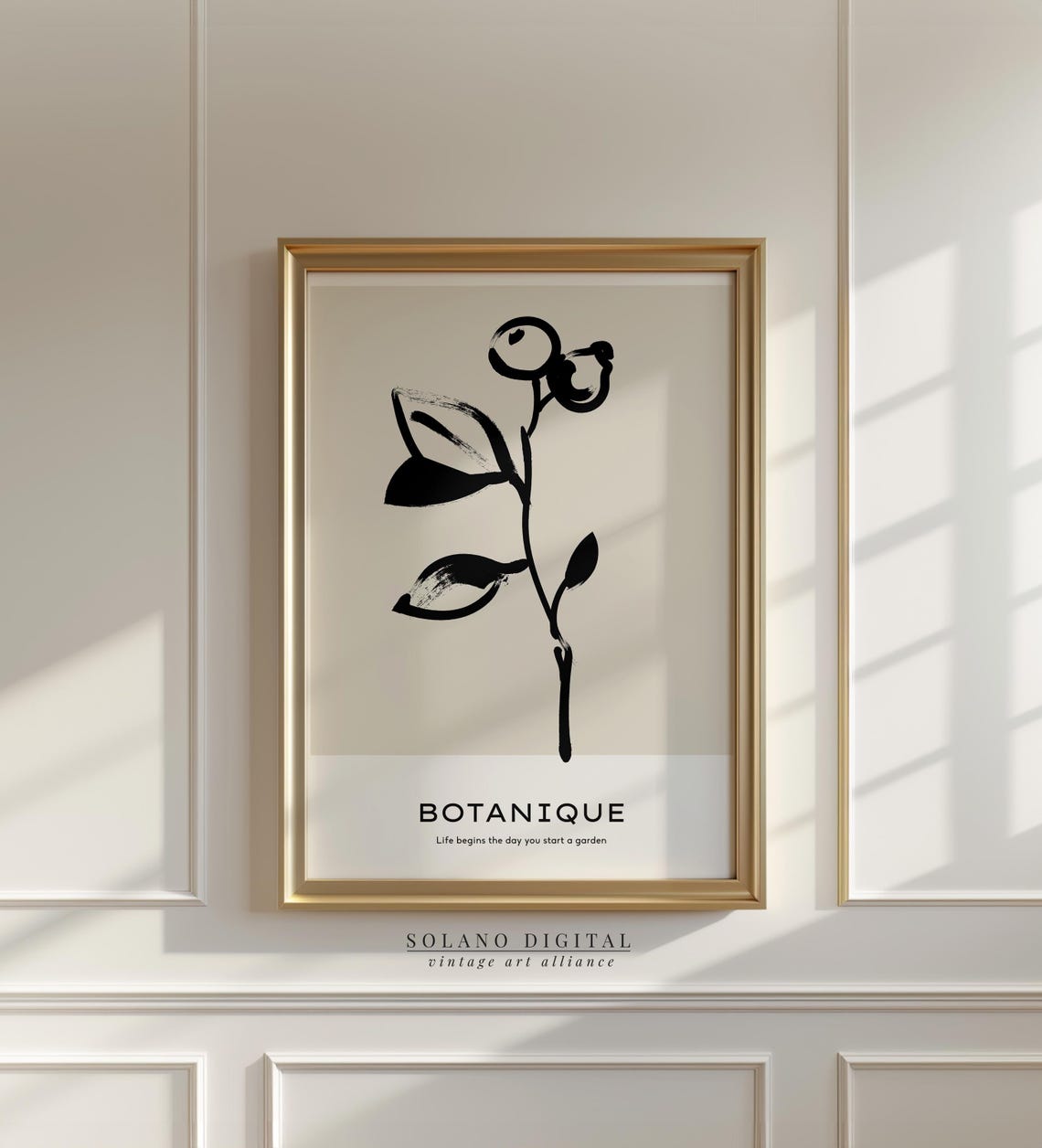 Botanique Ink Berry Branch Minimalist Botanical Garden Art Poster