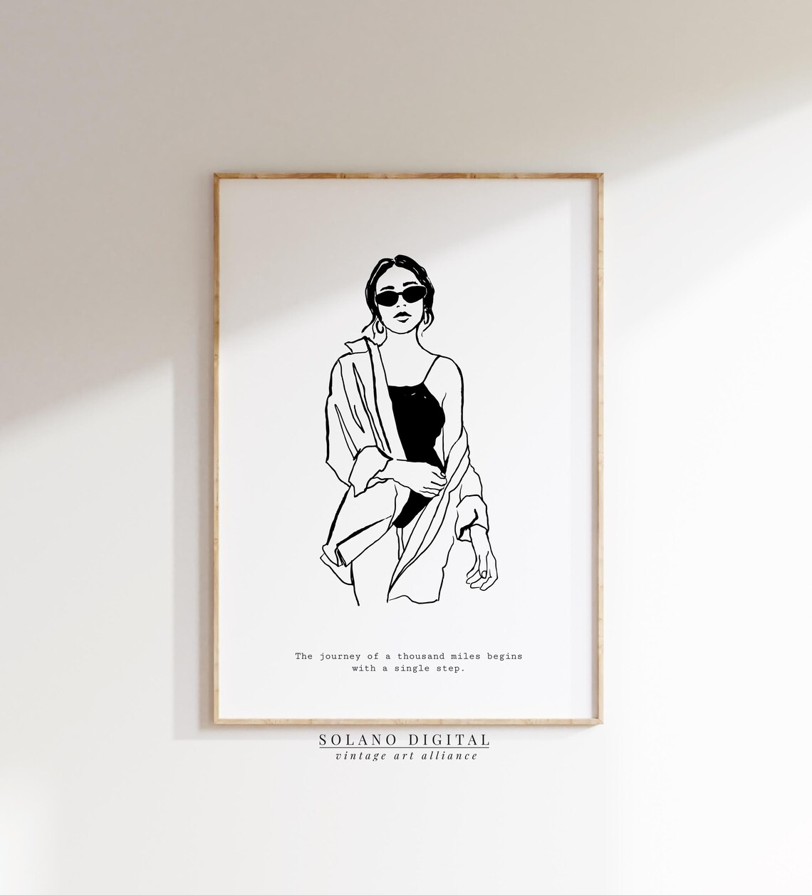 Chic Fashion Woman Line Art Motivational Journey Quote Poster