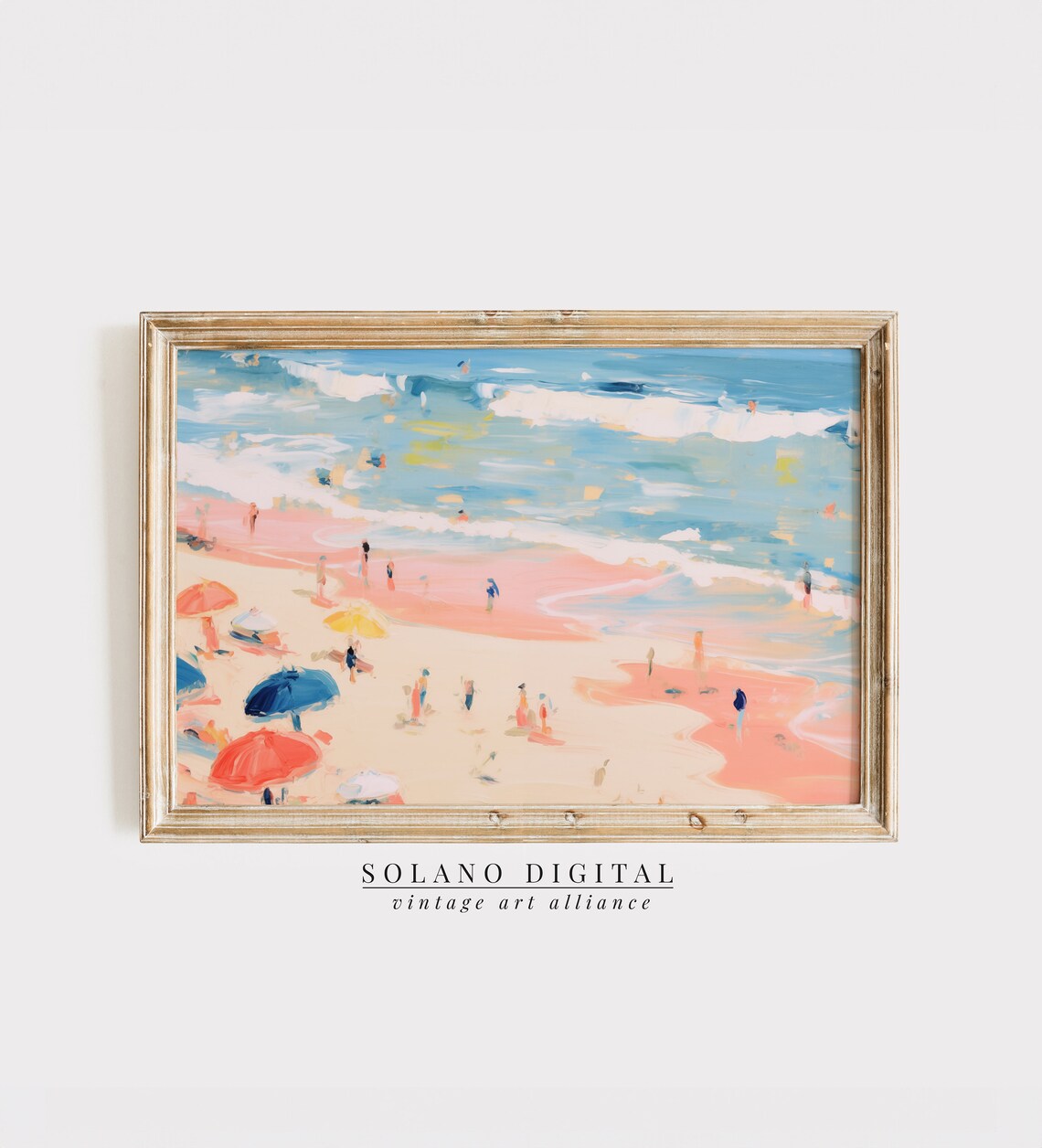Abstract Coastal Vintage Beach Art Print