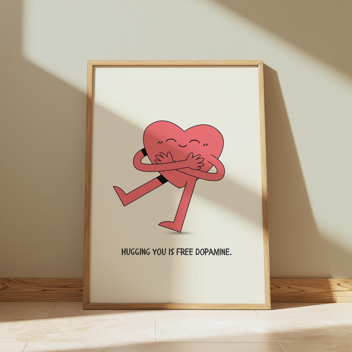 Funny Hugging You Is Free Dopamine Cute Heart Self Hug Poster