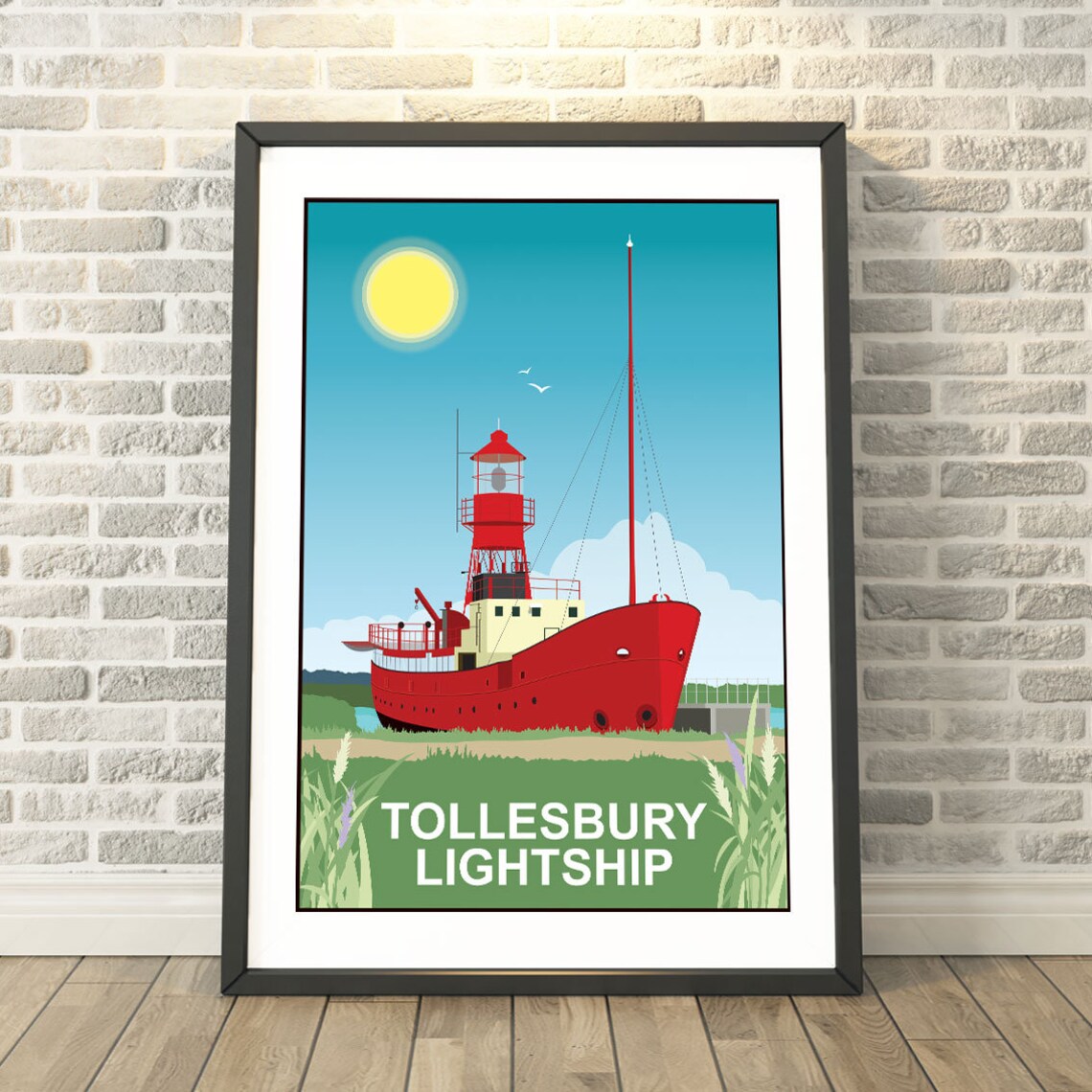 Tollesbury Lightship Essex Travel Poster, Memory Print