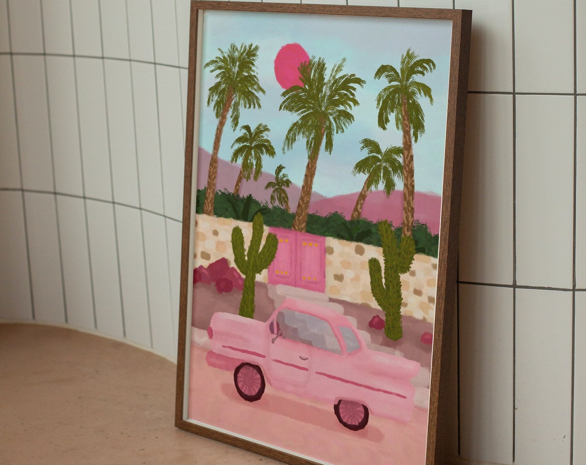 Palm Springs Travel Poster, Retro Car Art Print - Image 6