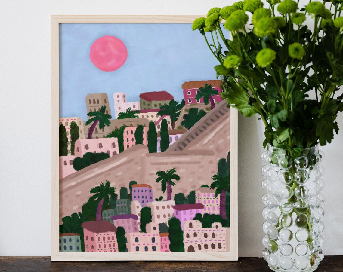 Ibiza Old Retro City Travel Poster