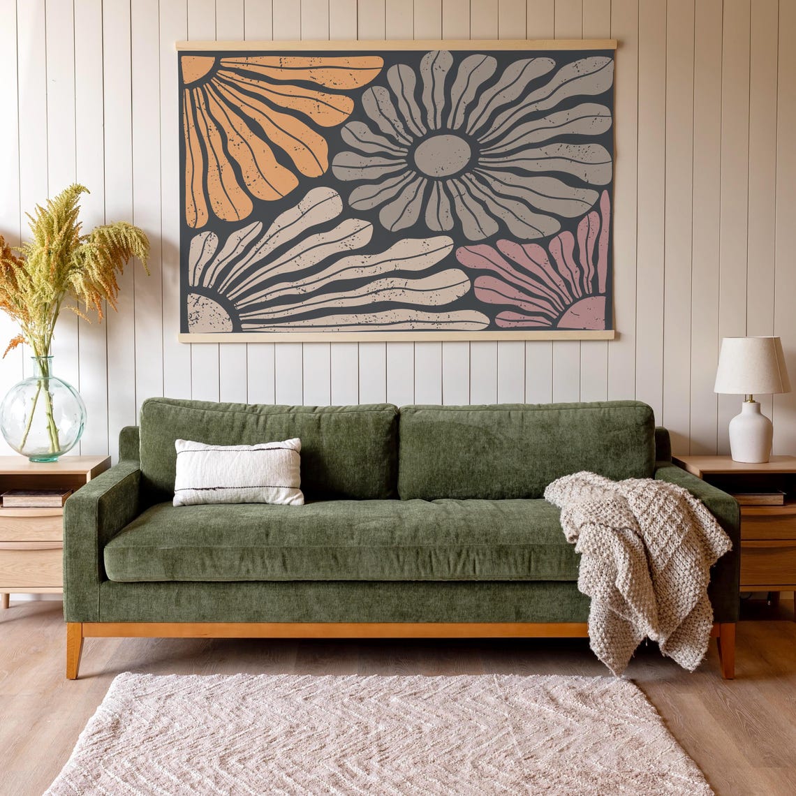 Boho Flower Art, Boho Wall Tapestry