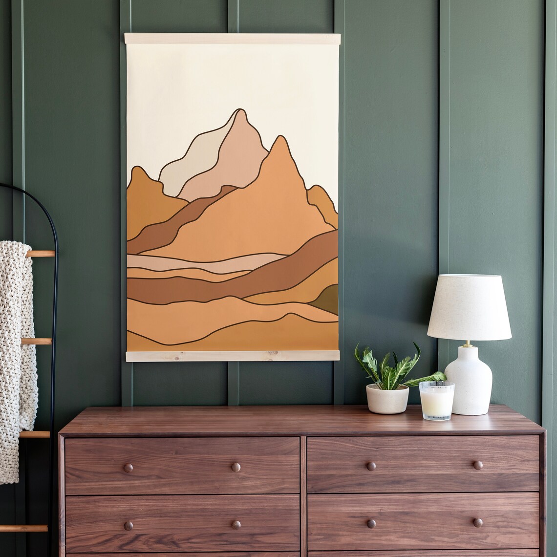 Boho Abstract Mountain Art Print, Desert Landscape - Image 3