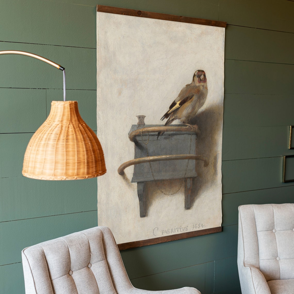 The Goldfinch Carel Fabritius 1654 Classic Bird Painting Poster - Image 2