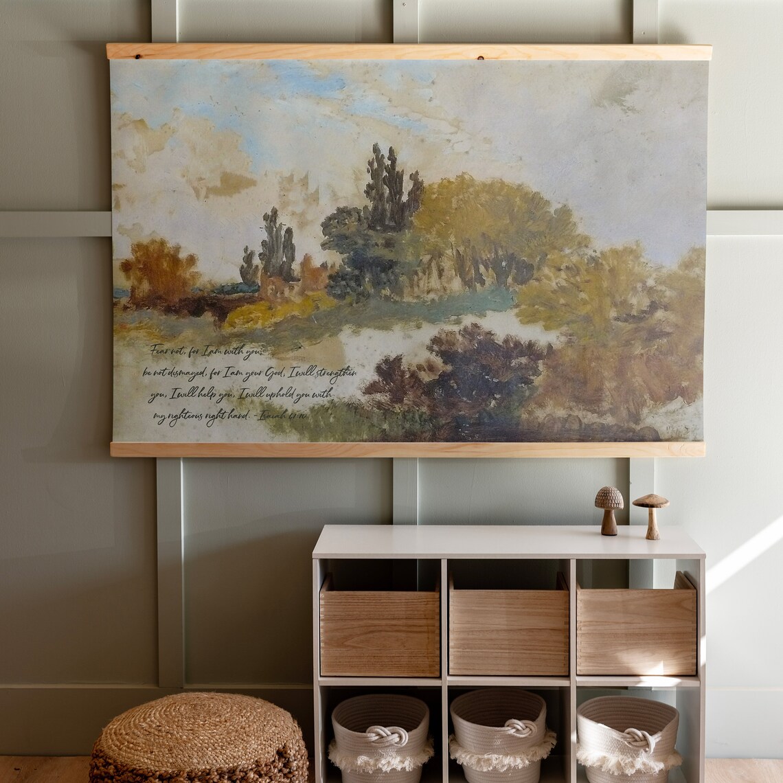 Fear Not For I Am With You Isaiah 41:10 Vintage Landscape Scripture Poster - Image 3