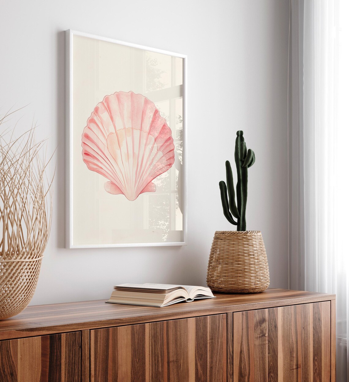 Soft Pink Seashell Poster, Beachy Coastal Decor - Image 4
