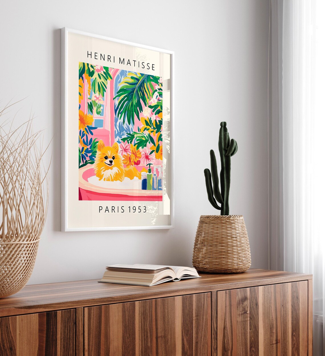 Pomeranian In Bathtub, Matisse-Inspired Poster - Image 4