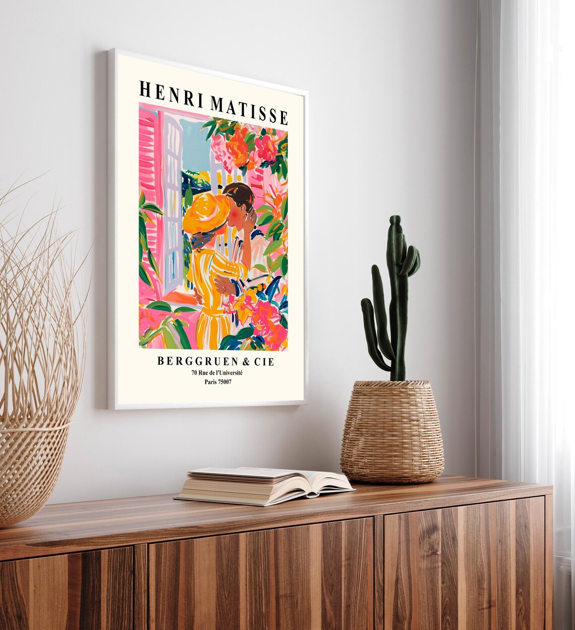 Henri Matisse Style Couple Kissing in Flower Garden Romance Poster - Image 4