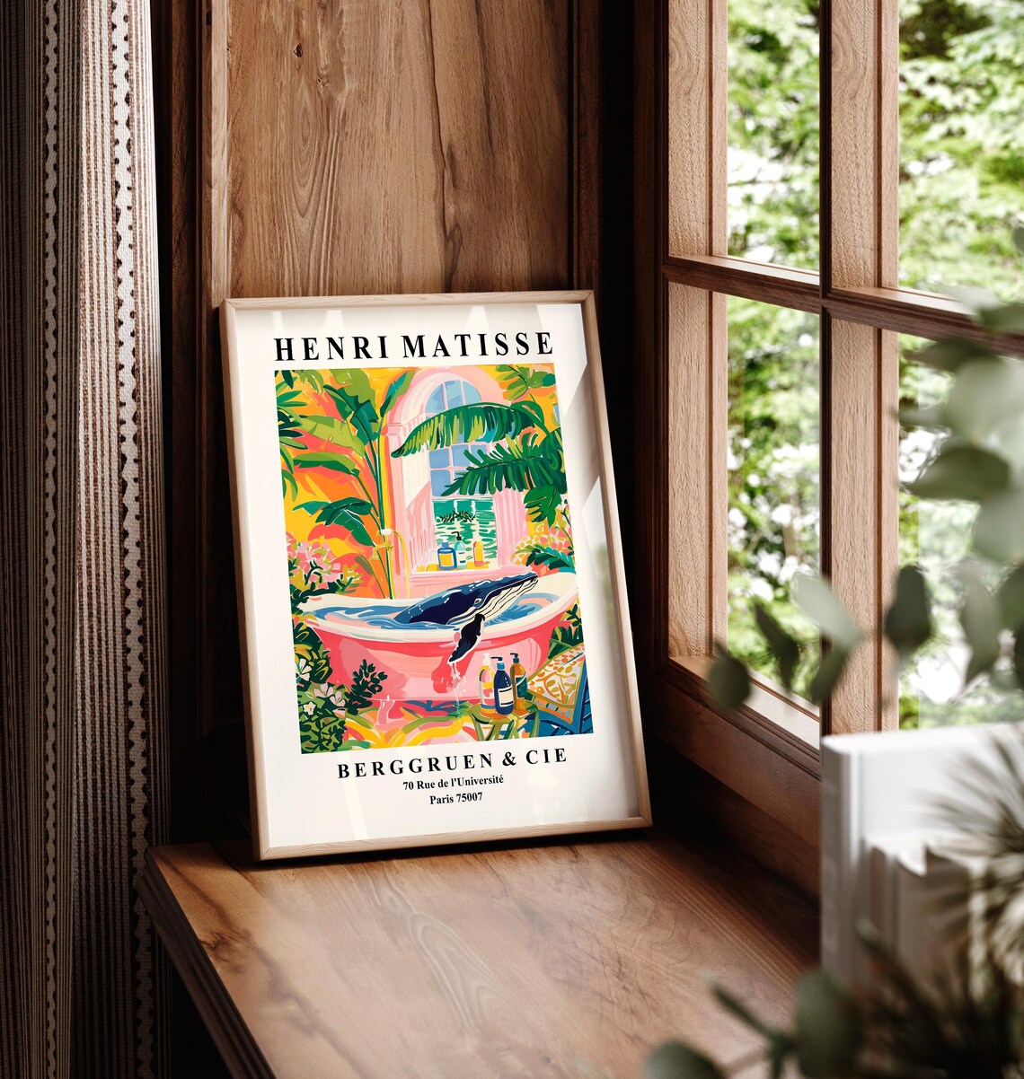 Humpback Whale In Bathtub, Matisse-Inspired Art Print - Image 5