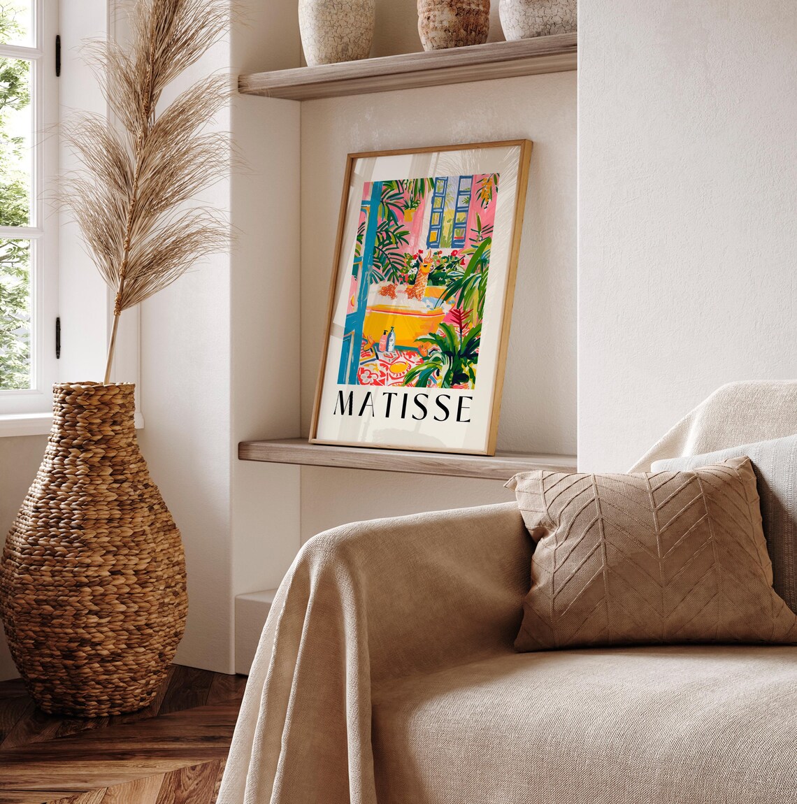 Matisse-Inspired Llama Bathroom Decor Art Print - Image 4