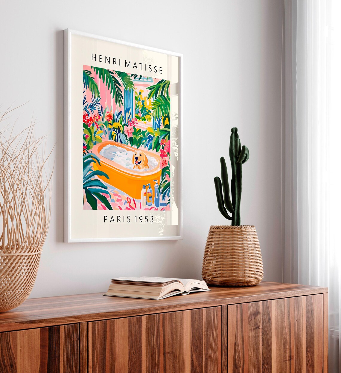 Cream Labrador Funny Bathroom Wall Art Print - Image 5
