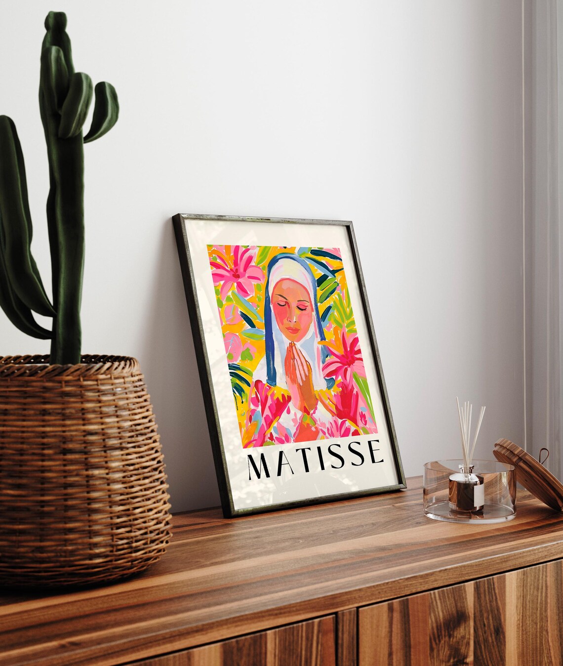 Praying Nun Christian Art Print, Matisse-Inspired - Image 4