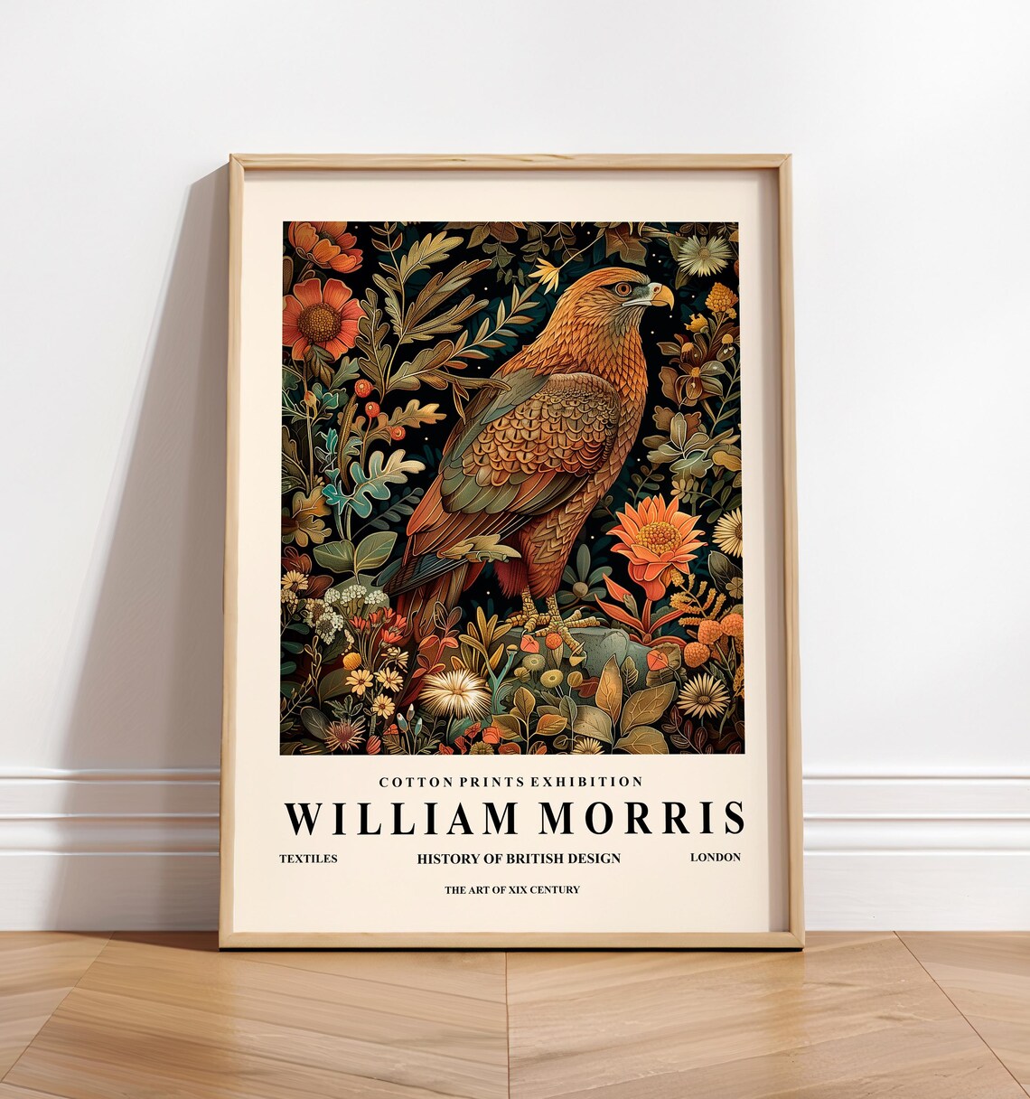 Bird Art by William Morris, Floral Botanical Print