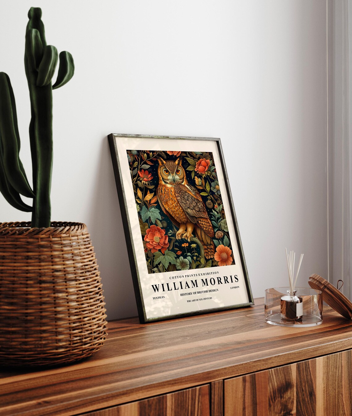 Great Horned Owl Botanical Print, Dark Cottagecore - Image 3