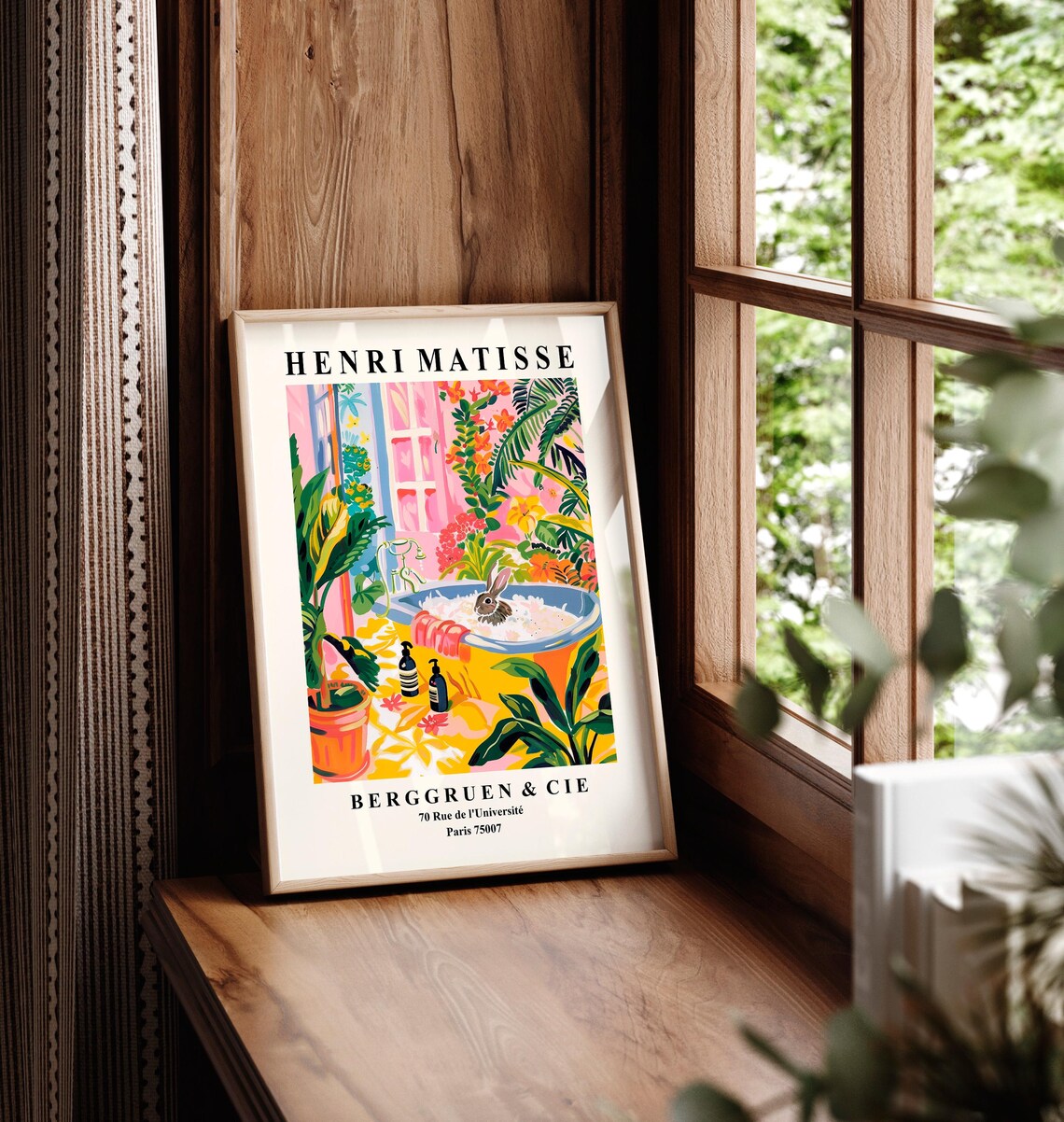 Bunny In Bathtub, Matisse-Inspired Bathroom Poster - Image 6