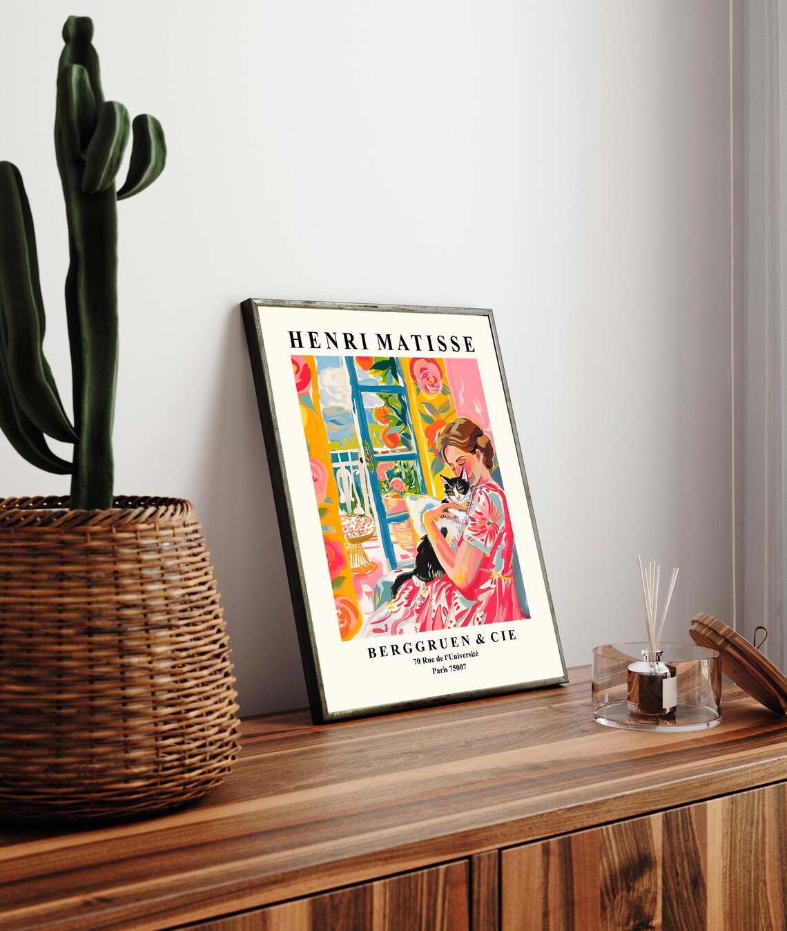 Woman and a Cat, Matisse-Inspired Art Print - Image 3