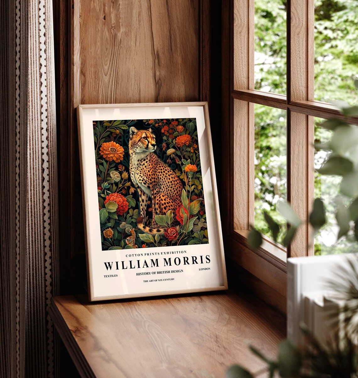 Cheetah Print William Morris Botanical Art Print - Image 6