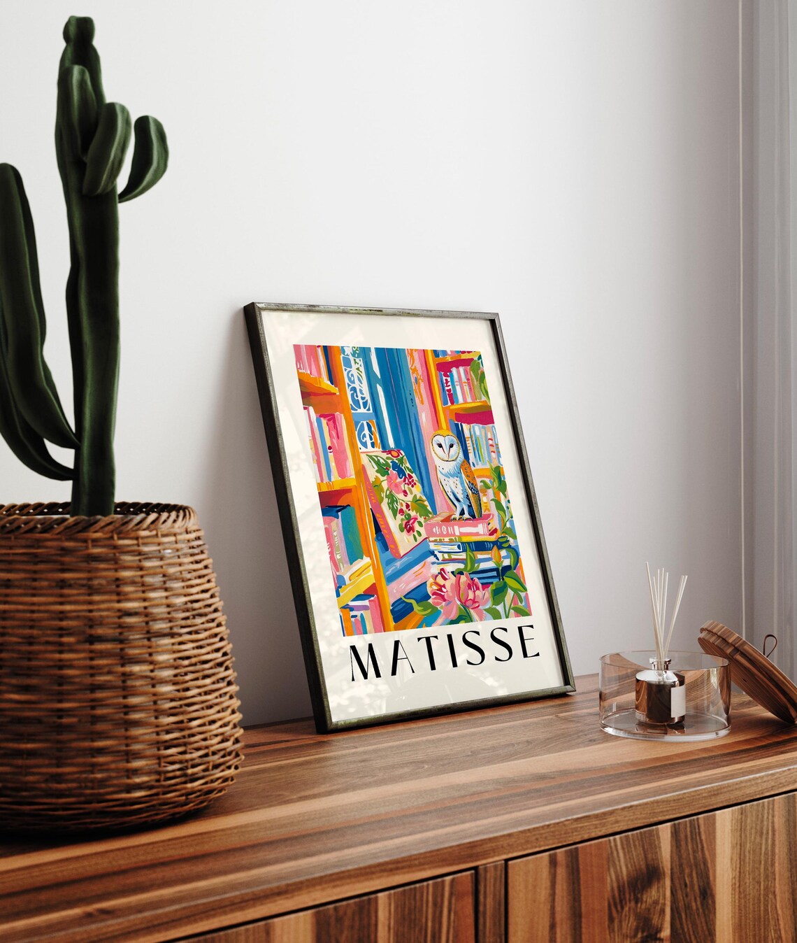 Barn Owl Art Print, Matisse-Inspired Maximalist Decor - Image 4