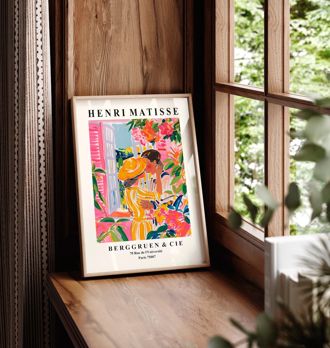 Henri Matisse Style Couple Kissing in Flower Garden Romance Poster - Image 5