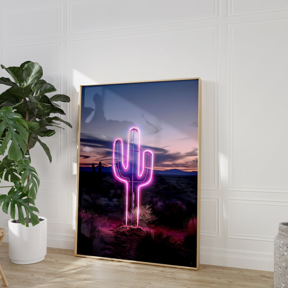 Neon Cowgirl Poster, Funky Dorm and Bar Decor