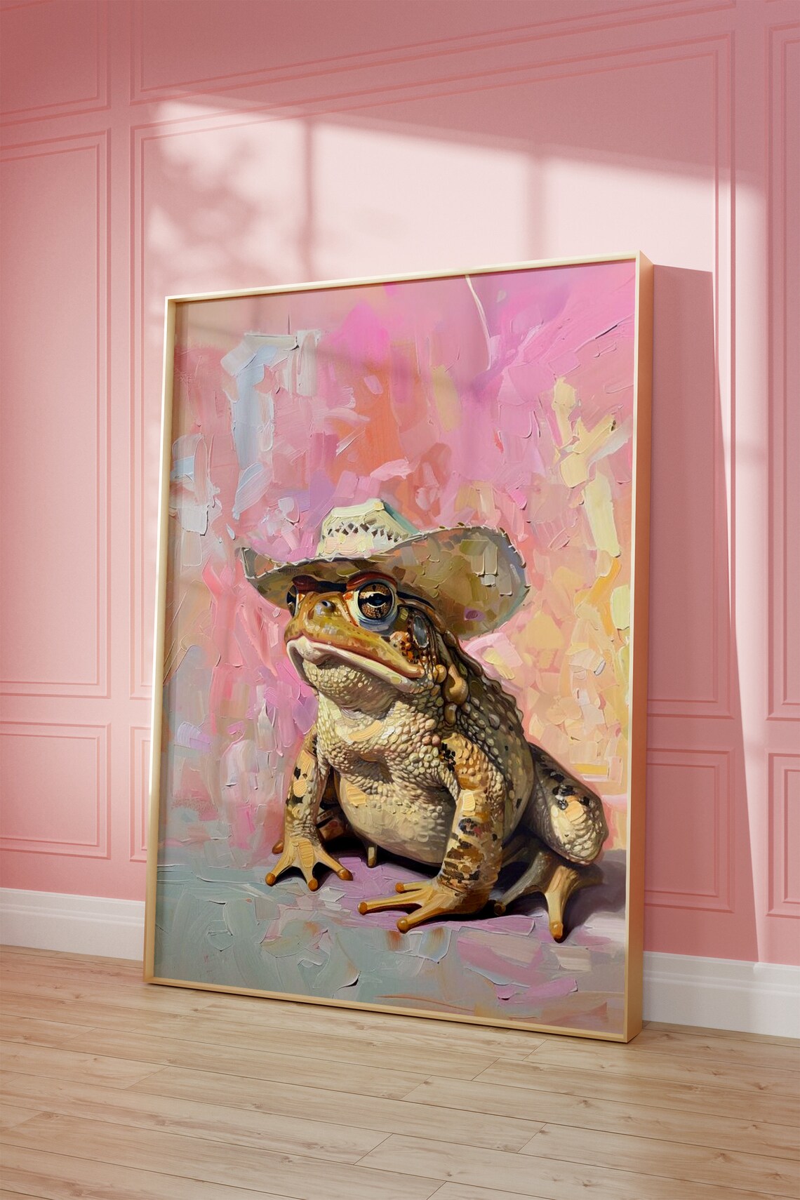 Cowboy Hat Frog Funny Western Animal Painting Art Poster Dorm - Image 2
