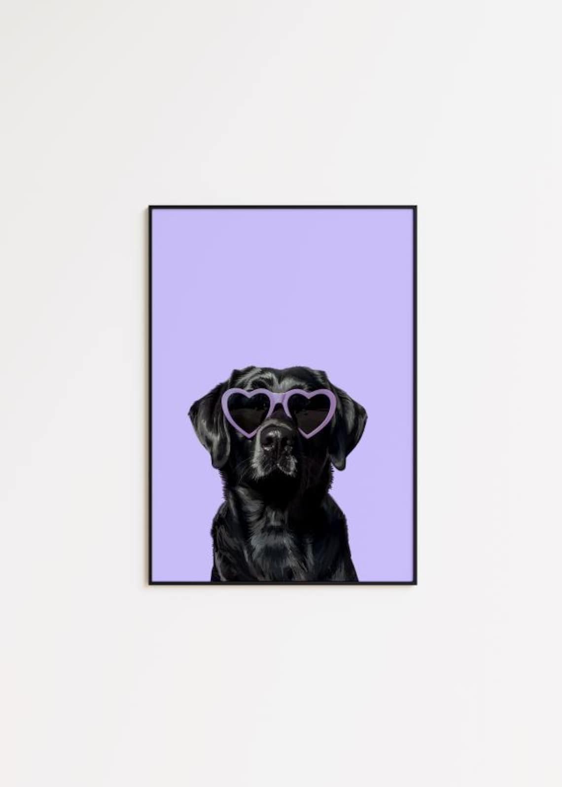 Purple Labrador Funky Dog Poster, Kids Room Decor