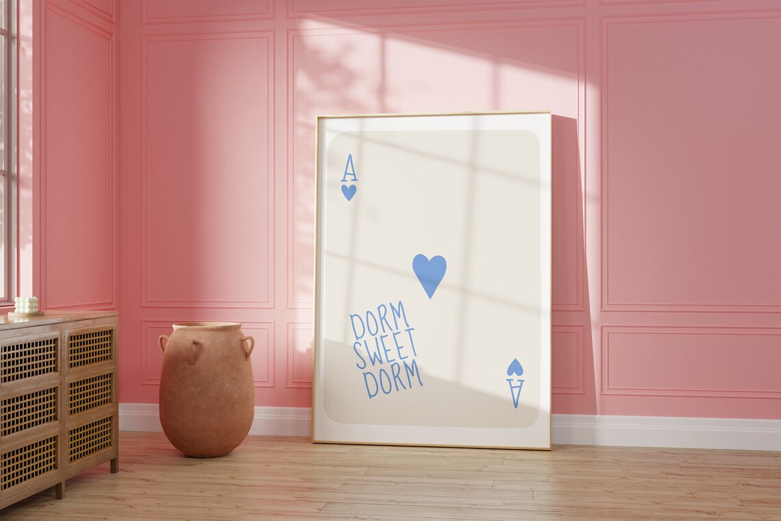 Sweet Dorm Sweet Dorm Blue Ace Of Hearts Handwritten Card Poster - Image 2