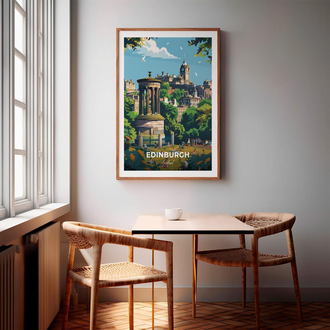 Edinburgh Scotland Calton Hill Monument Modern Travel Poster - Image 3
